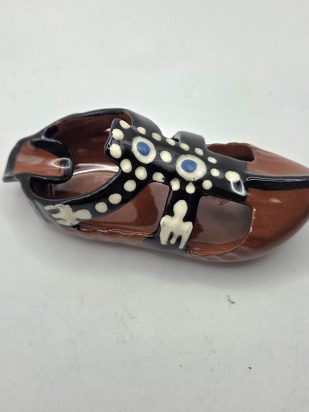 Vintage Ashtray Red Clay Shoe Handpainted